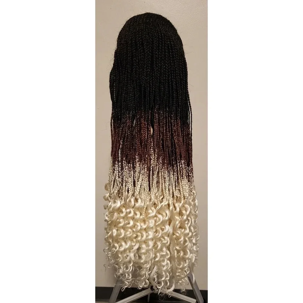 French Braid Fashion Lace Front Wig - Ombre